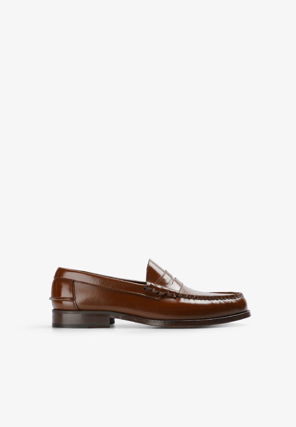 scalpers 100% LEATHER LOAFERS BROWN