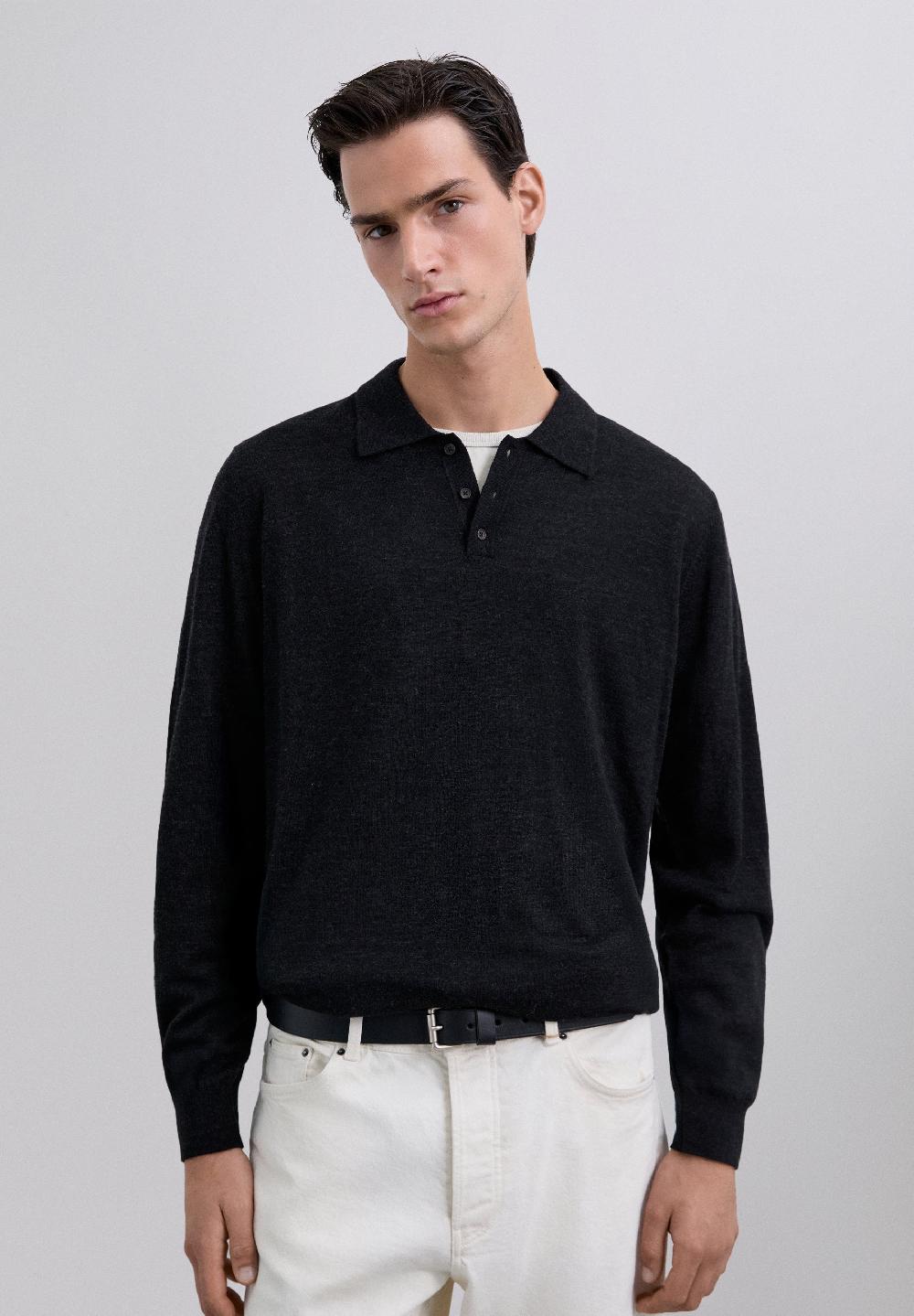Scalpers 100% WOOL SWEATER DARK GREY