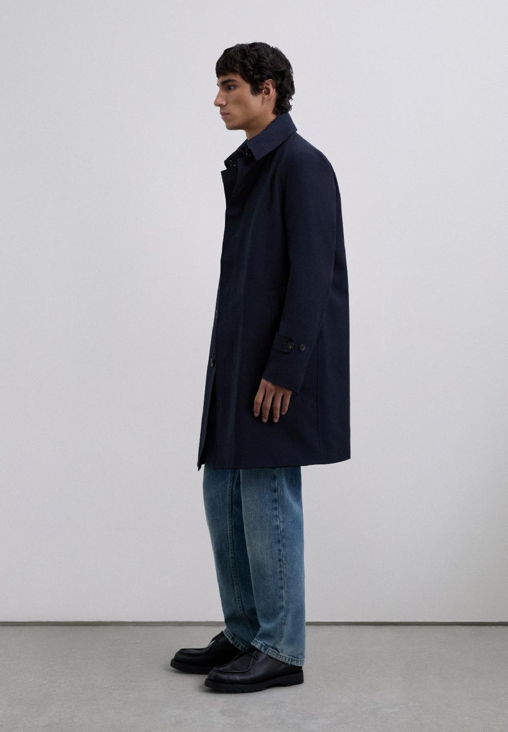 Scalpers 100% WOOL TRENCH COAT NAVY