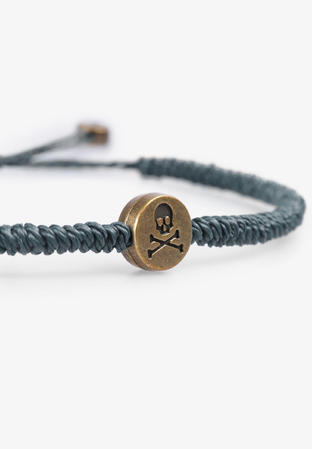 Scalpers ADJUSTABLE BRAIDED BRACELET GREY