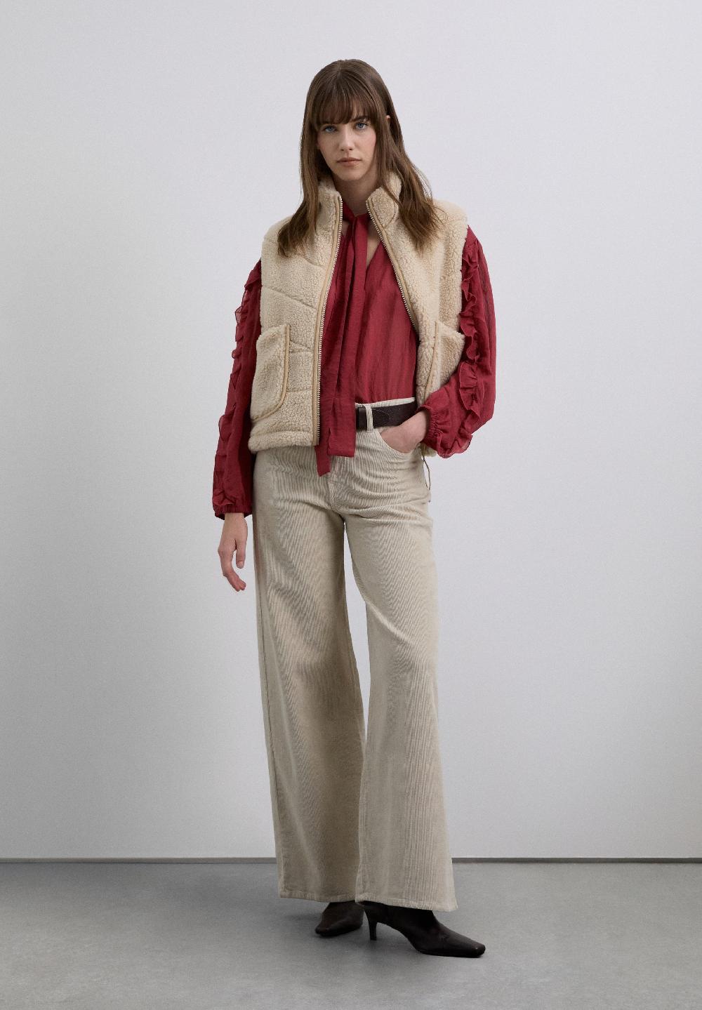 Scalpers ADJUSTABLE FLEECE GILET ECRU