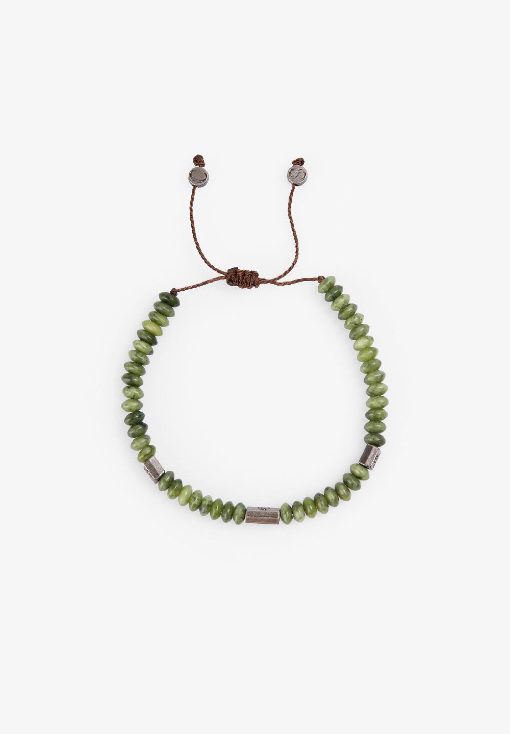 Scalpers ADJUSTABLE NATURAL STONE BRACELET GREEN