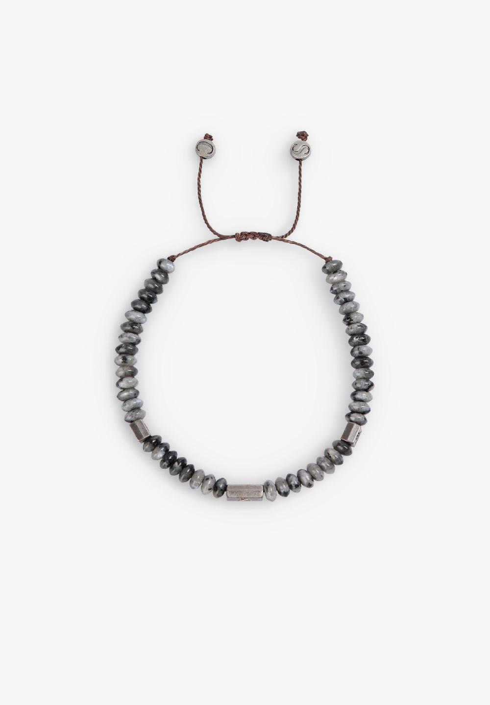 Scalpers ADJUSTABLE NATURAL STONE BRACELET GREY