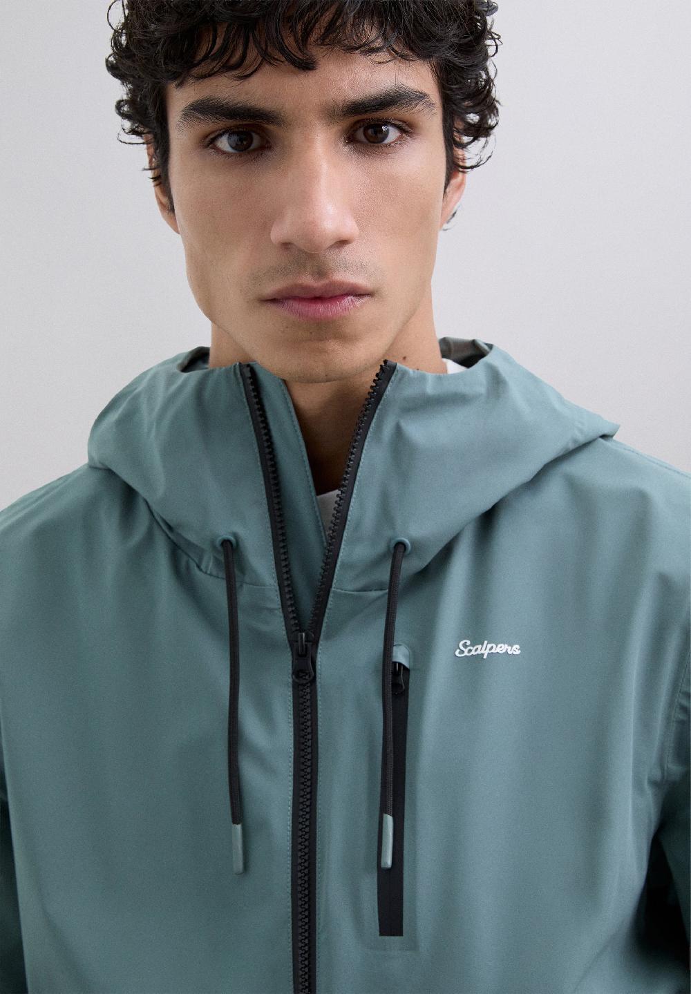 Scalpers ADN HOODED WATERPROOF JACKET LIGHT KHAKI