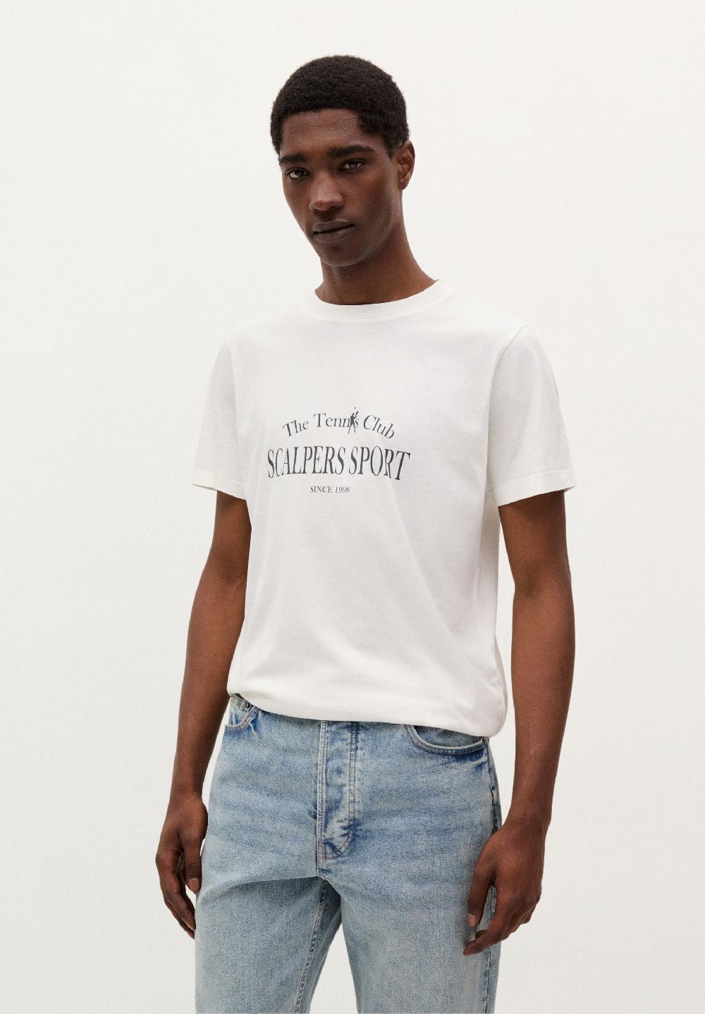 Scalpers ADN TENNIS PRINT T-SHIRT OFF WHITE