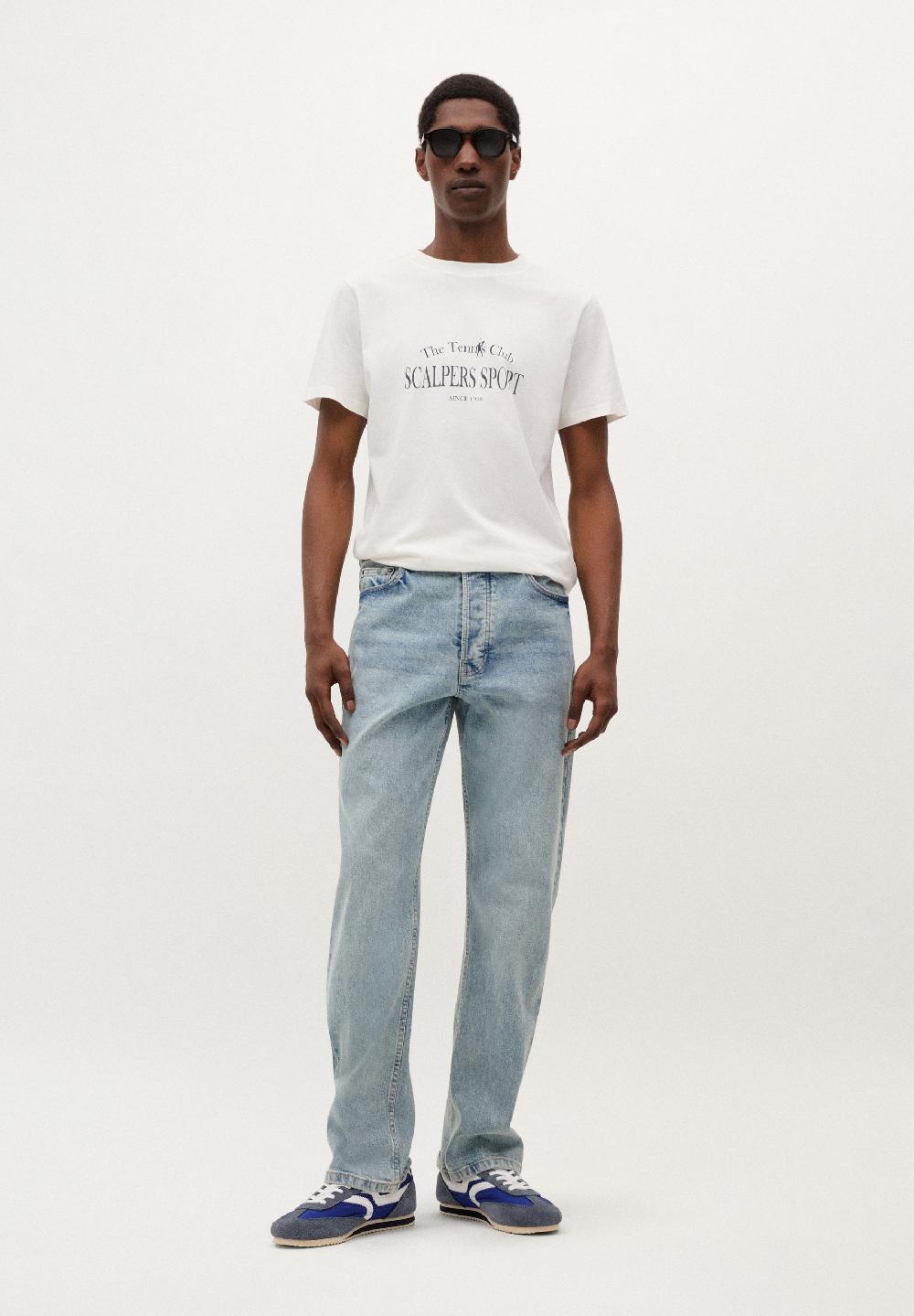 Scalpers ADN TENNIS PRINT T-SHIRT OFF WHITE