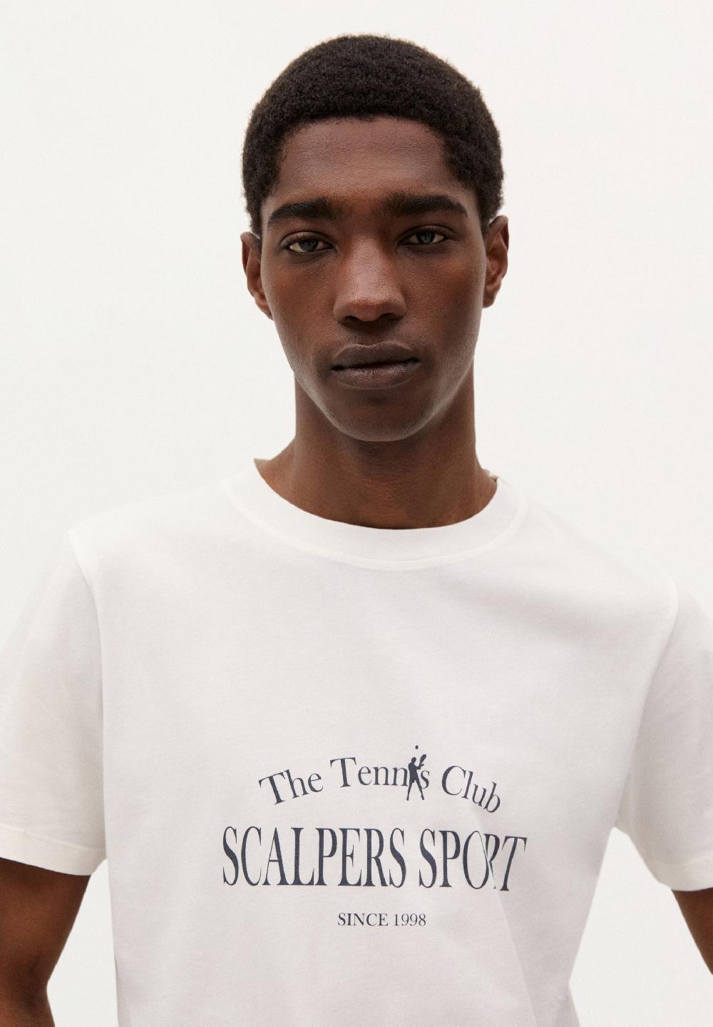 scalpers ADN TENNIS PRINT T-SHIRT OFF WHITE