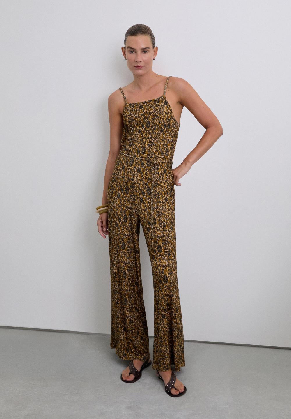 scalpers ANIMAL PRINT JUMPSUIT BROWN/MUSTARD