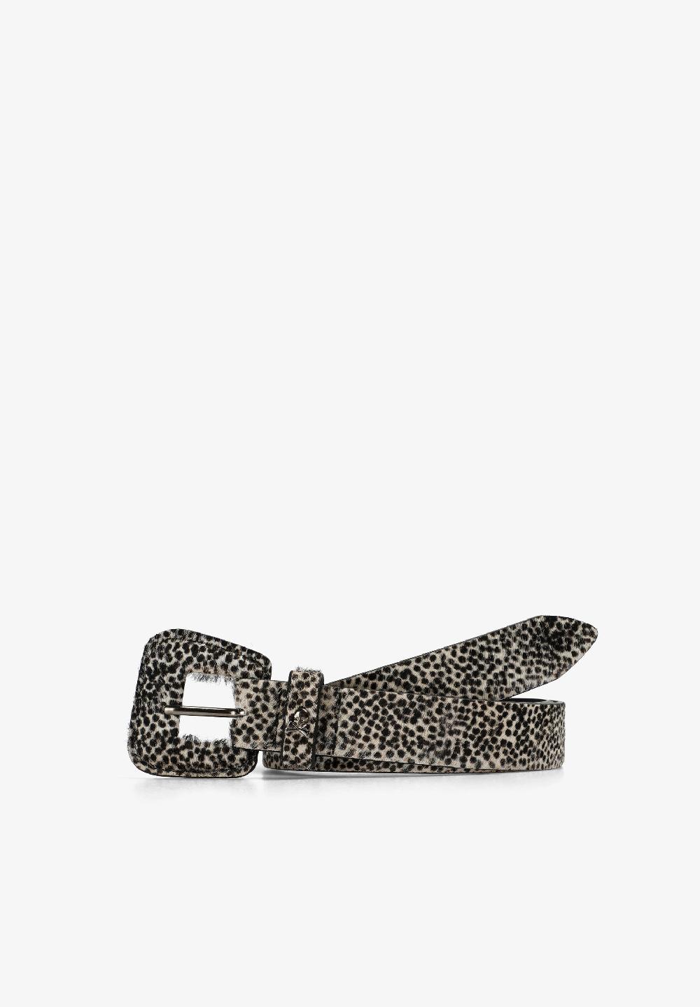 Scalpers ANIMAL PRINT LEATHER BELT BLACK/WHITE