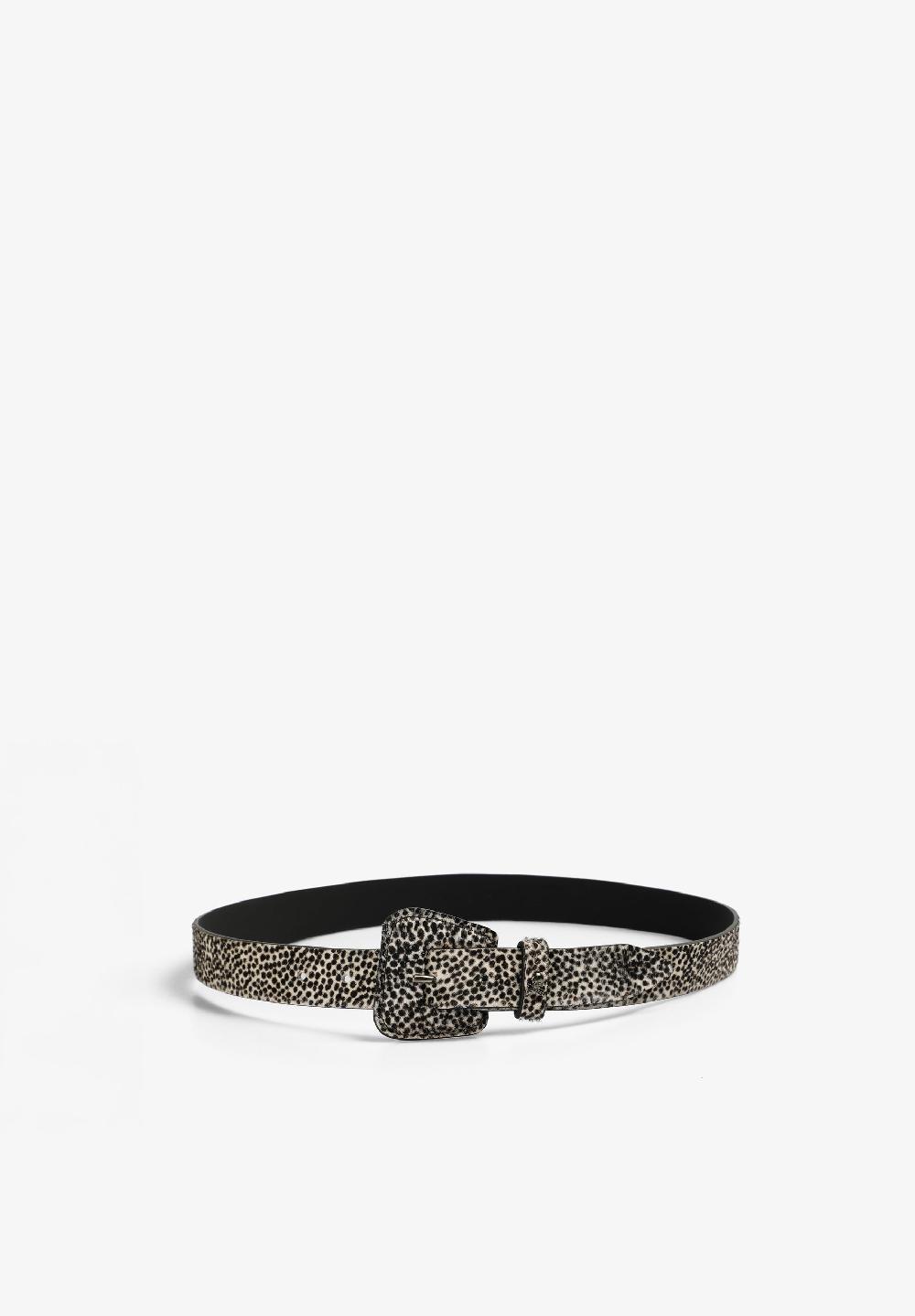 Scalpers ANIMAL PRINT LEATHER BELT BLACK/WHITE