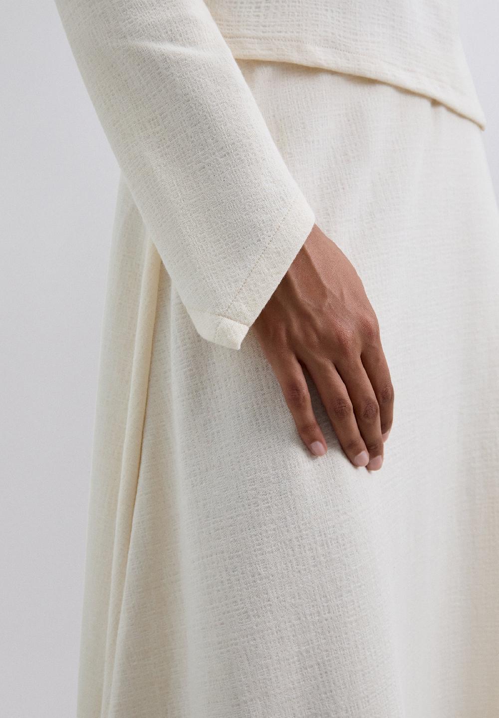 Scalpers ASYMMETRIC KNIT MIDI SKIRT ECRU