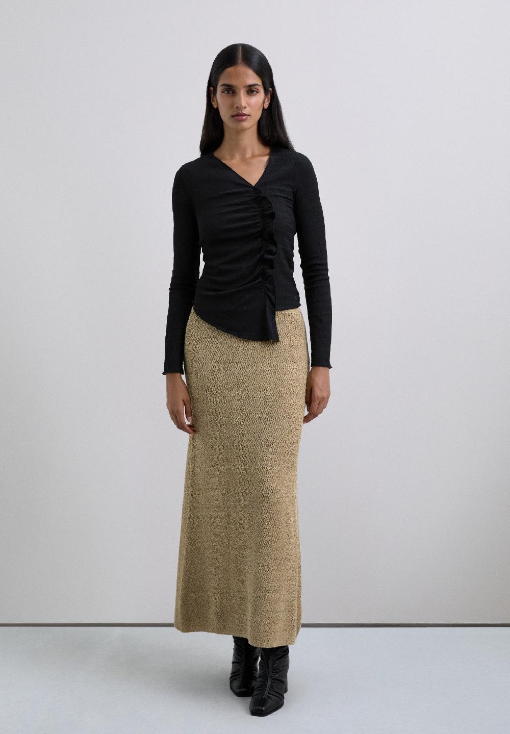 Scalpers ASYMMETRIC NECKLINE TOP BLACK