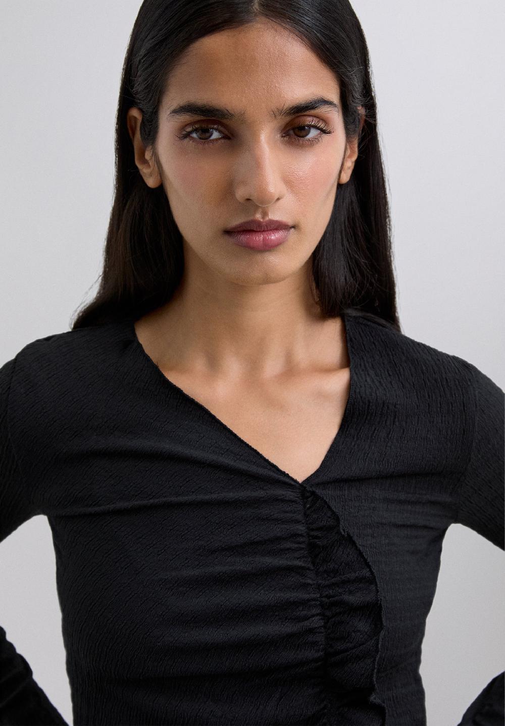 Scalpers ASYMMETRIC NECKLINE TOP BLACK