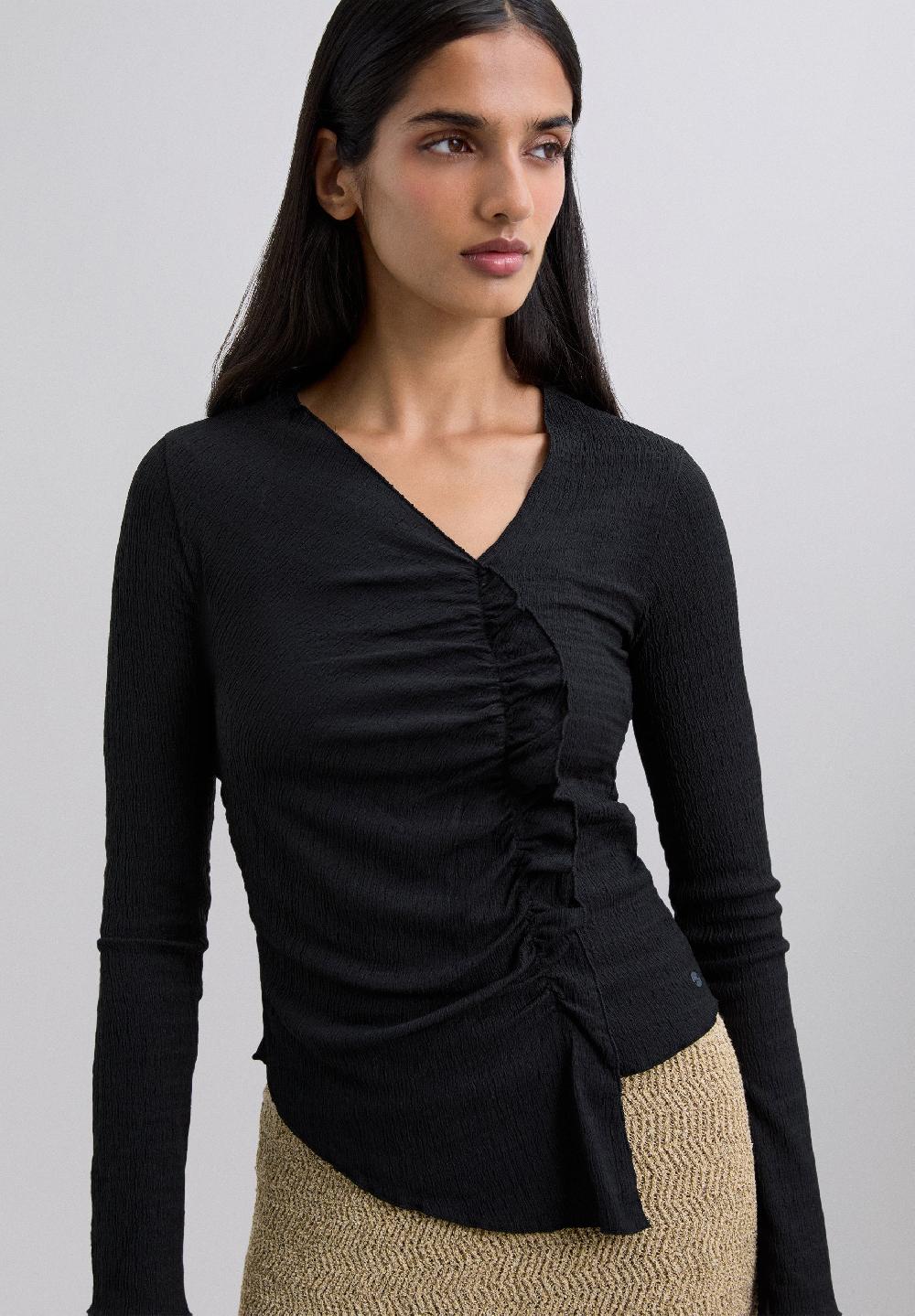 scalpers ASYMMETRIC NECKLINE TOP BLACK