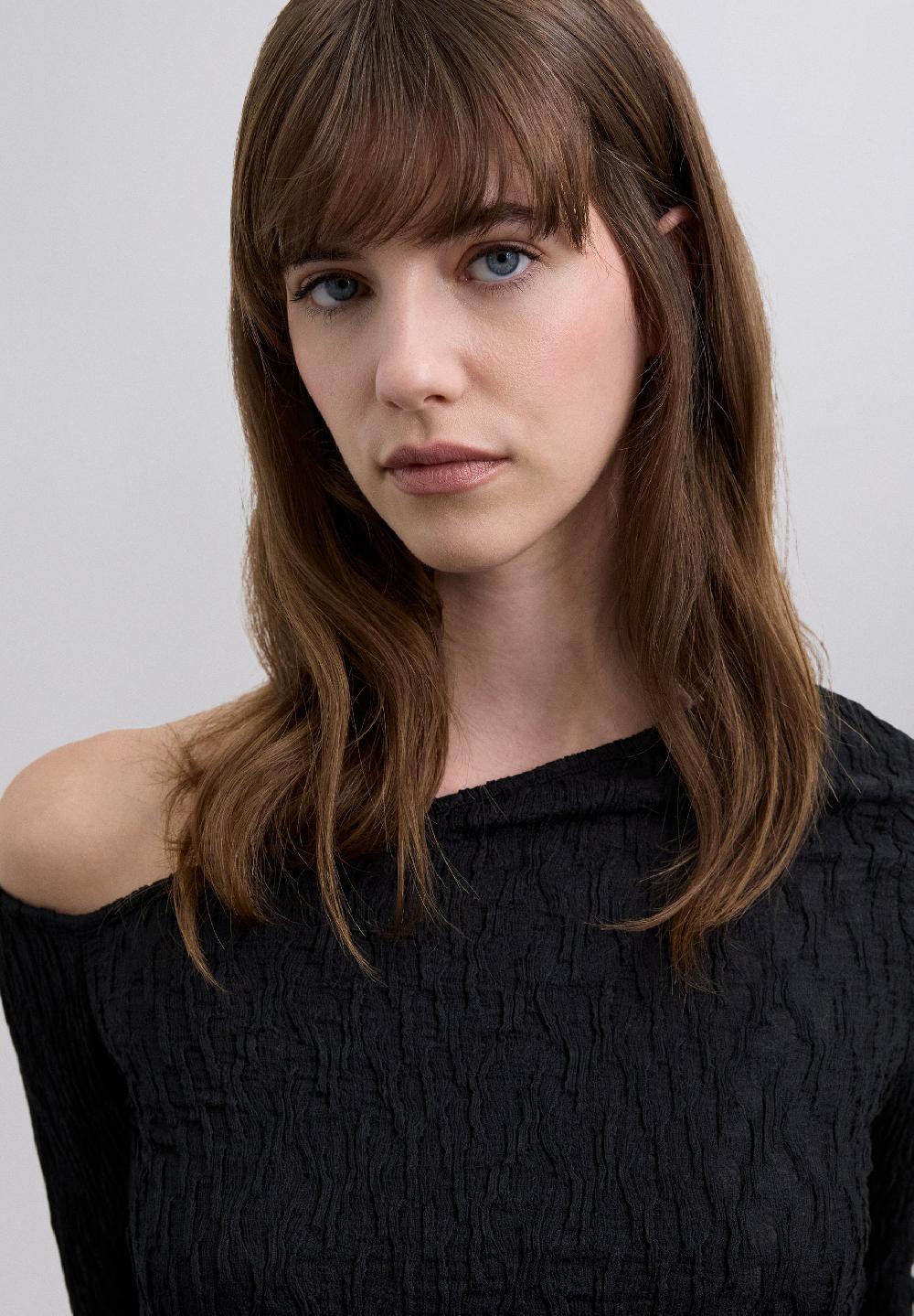 Scalpers ASYMMETRIC OFF-THE-SHOULDER TOP BLACK