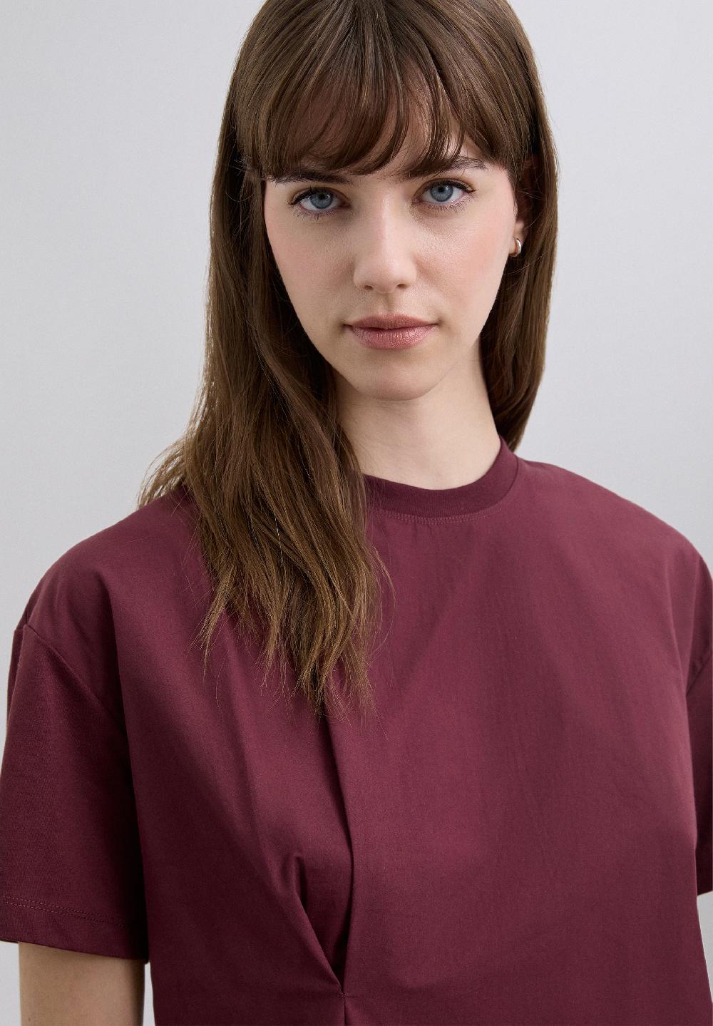 Scalpers ASYMMETRIC ROUND NECK T-SHIRT TERRACOTA