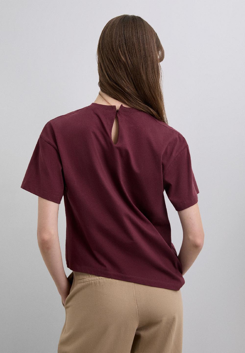 Scalpers ASYMMETRIC ROUND NECK T-SHIRT TERRACOTA
