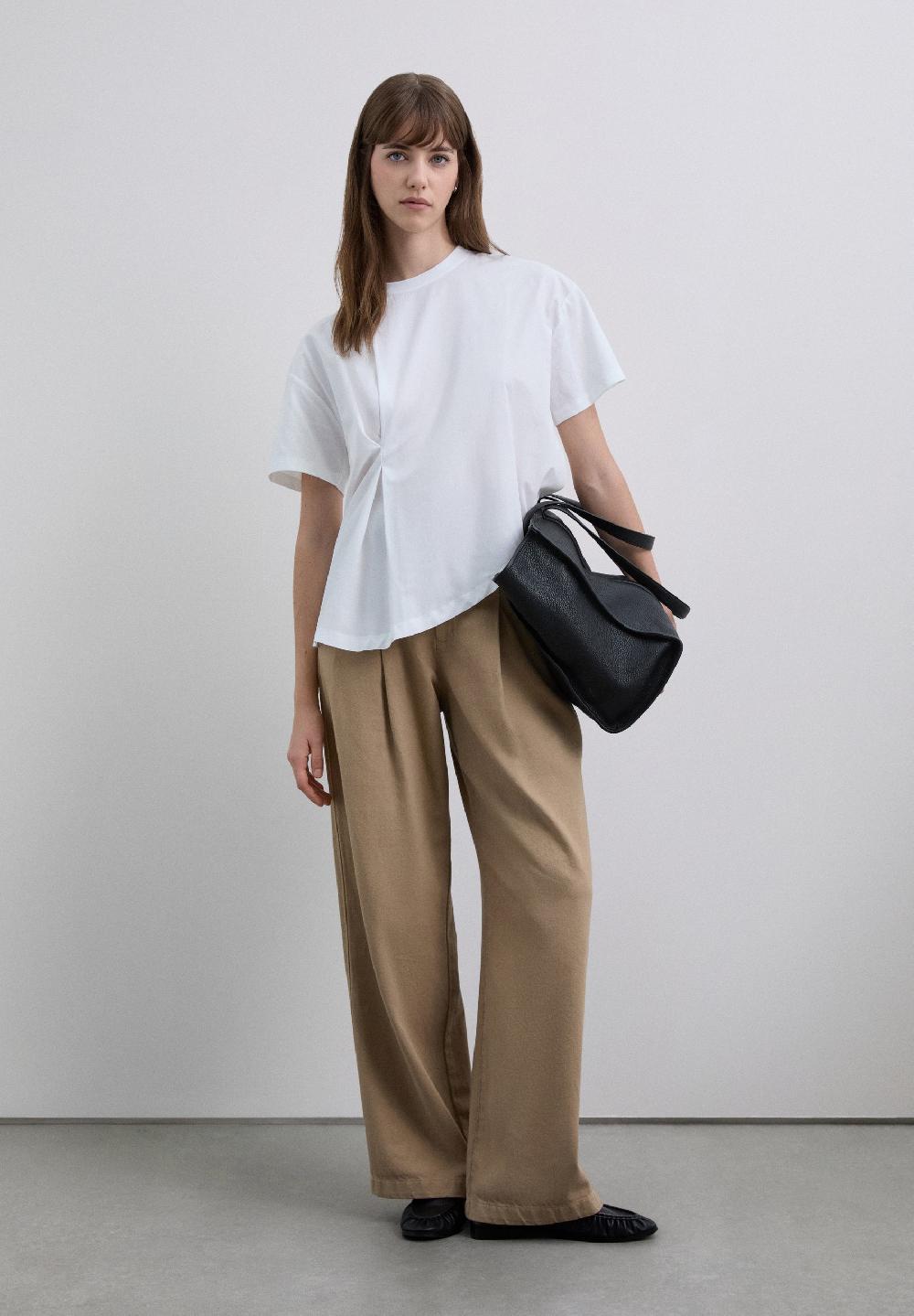 Scalpers ASYMMETRIC ROUND NECK T-SHIRT WHITE