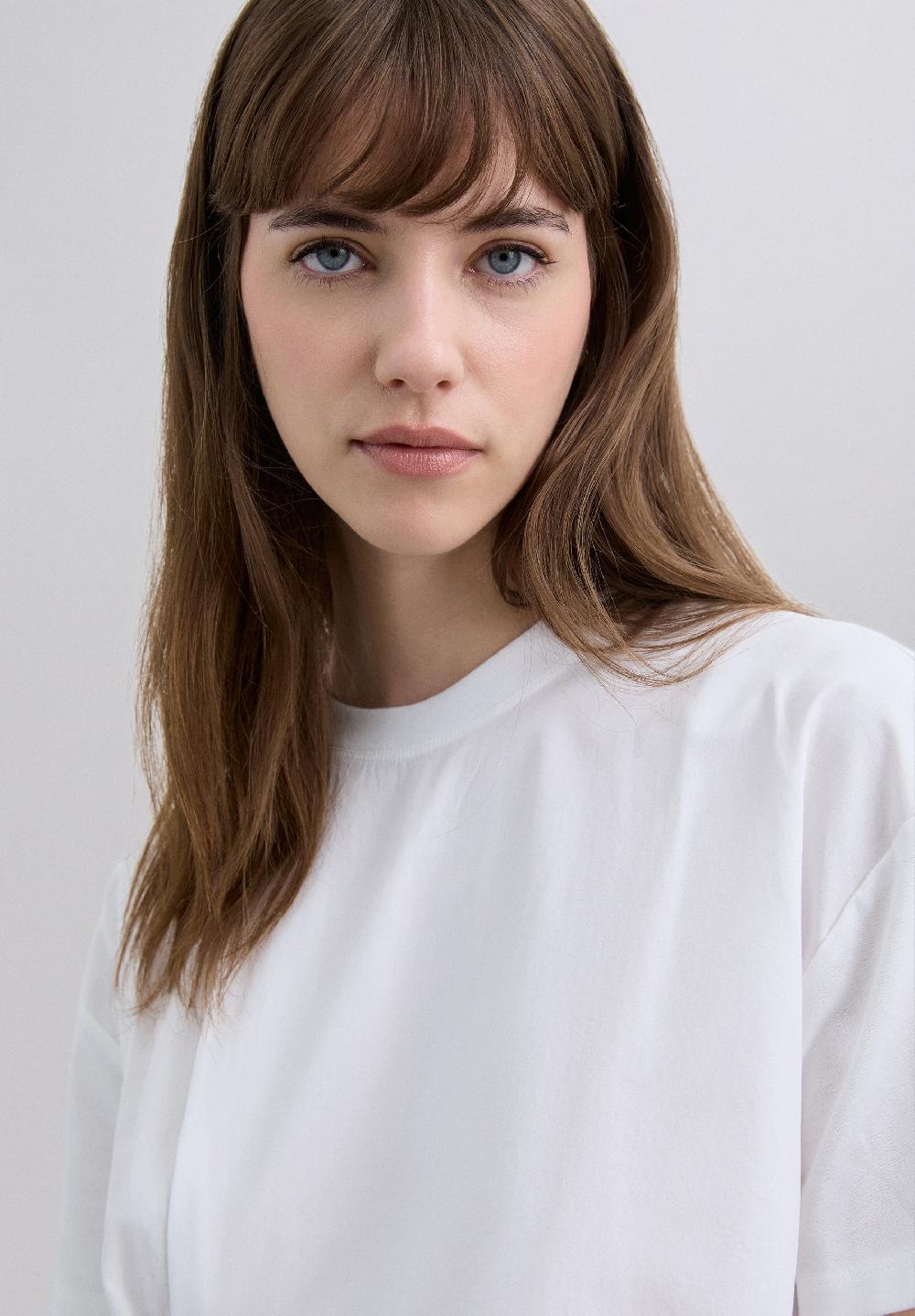 Scalpers ASYMMETRIC ROUND NECK T-SHIRT WHITE