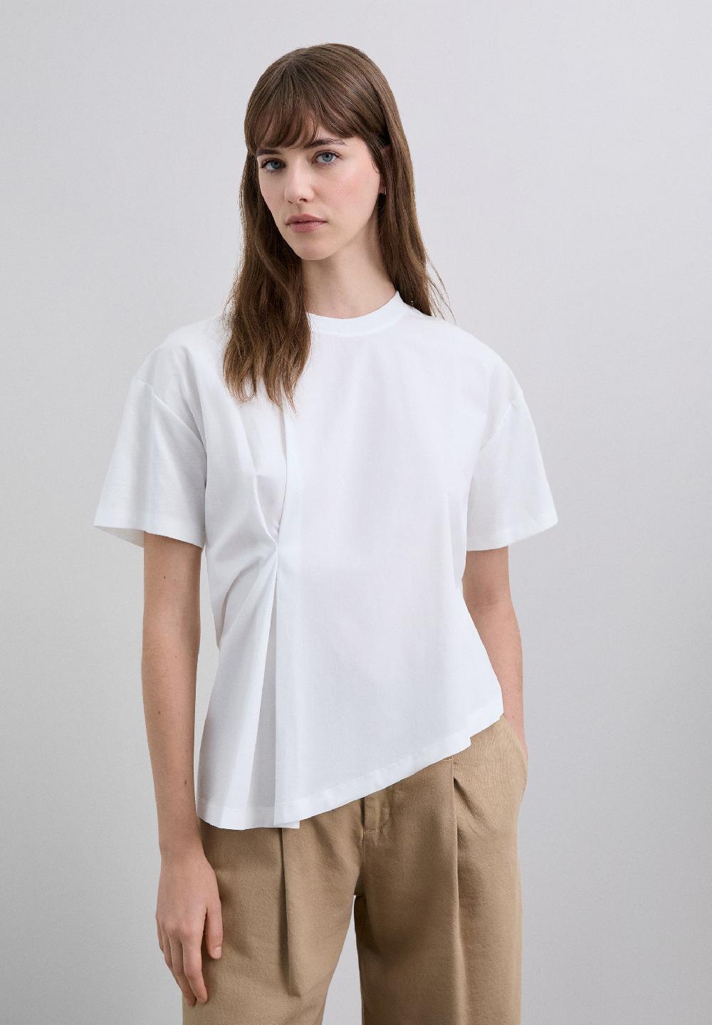 scalpers ASYMMETRIC ROUND NECK T-SHIRT WHITE