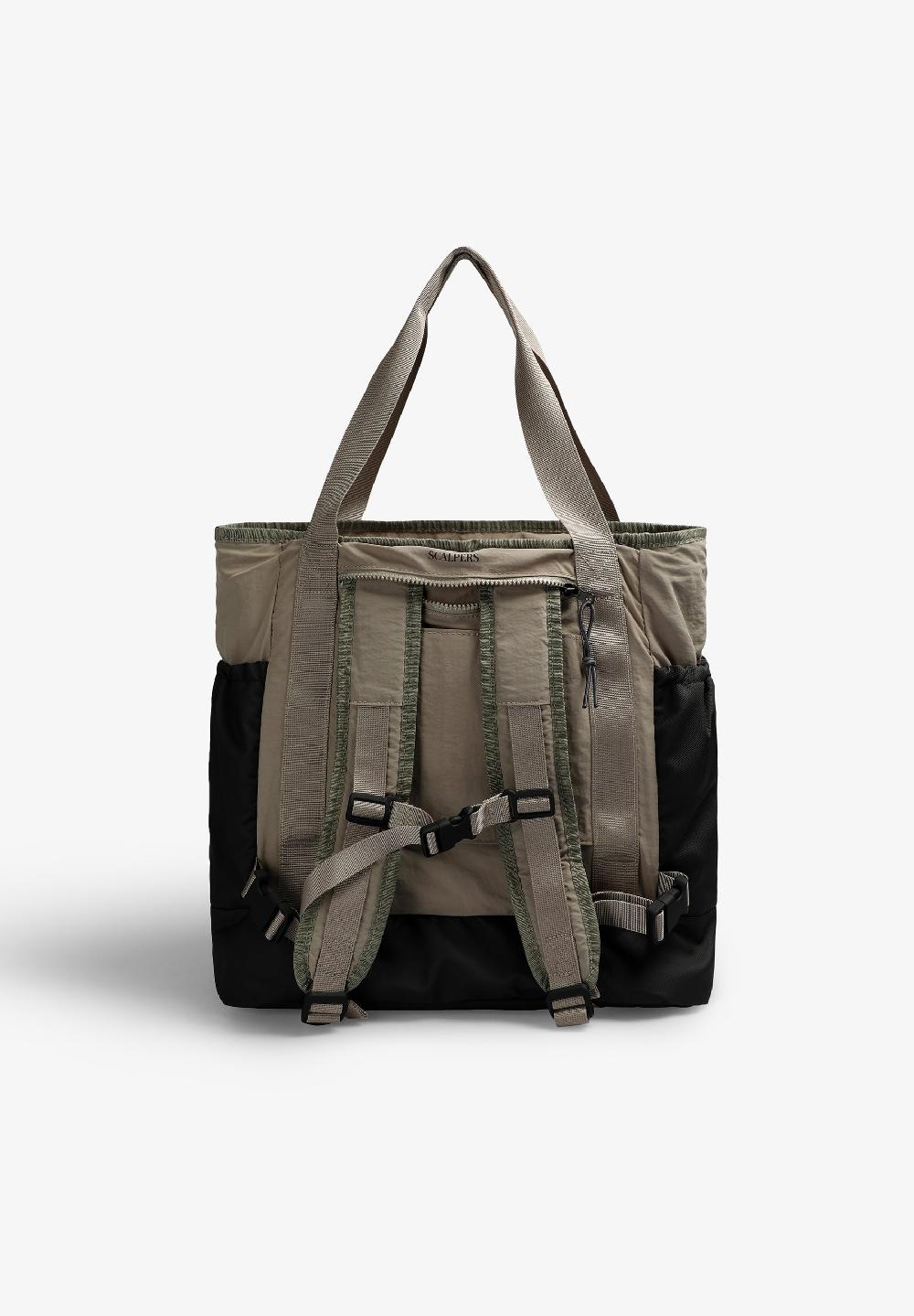 Scalpers BAG WITH ADJUSTABLE CONTRAST STRAPS BEIGE