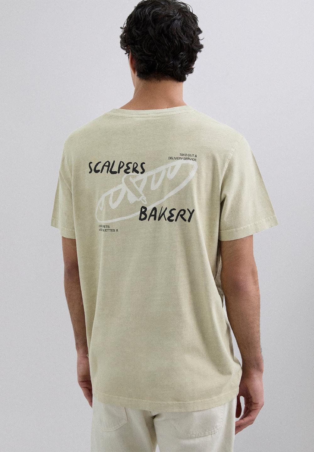 scalpers BAGUETTE PRINT T-SHIRT BEIGE