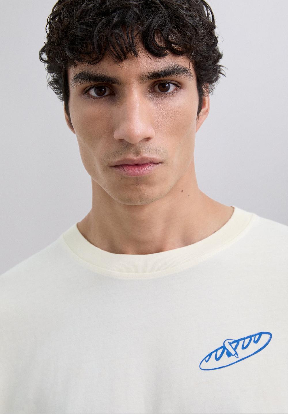 Scalpers BAGUETTE PRINT T-SHIRT CREAM