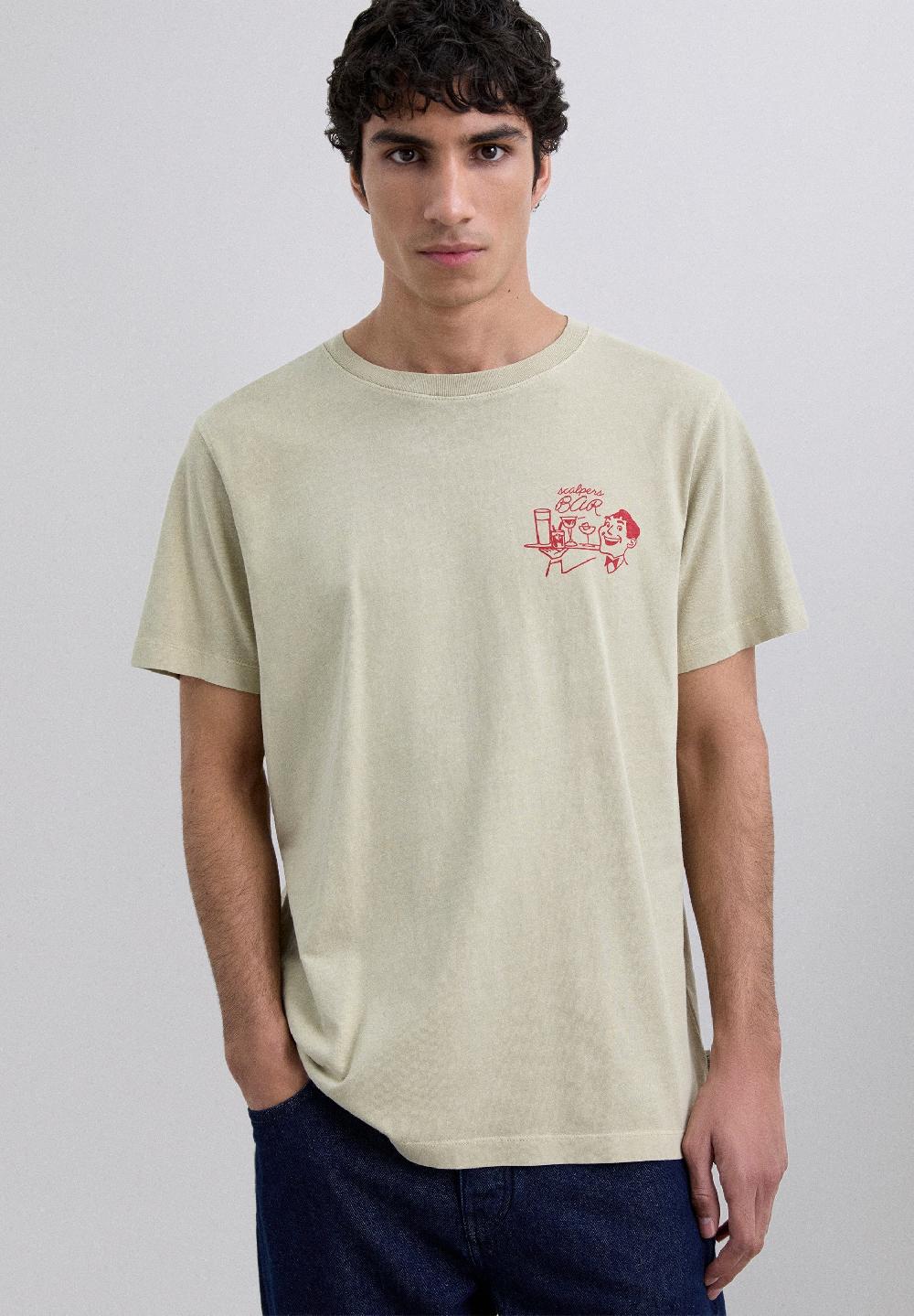 Scalpers BAR PRINT T-SHIRT TAUPE
