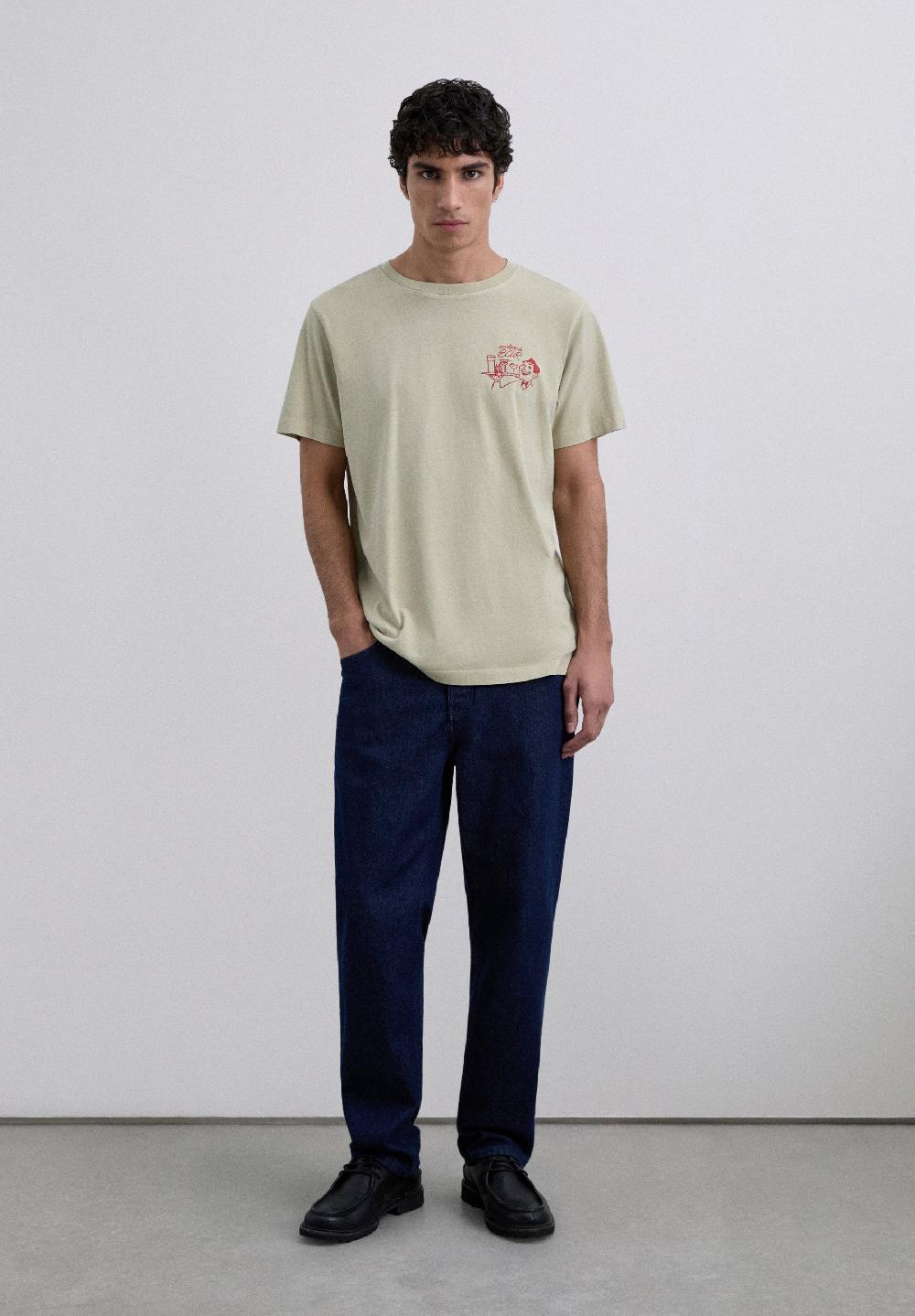 Scalpers BAR PRINT T-SHIRT TAUPE