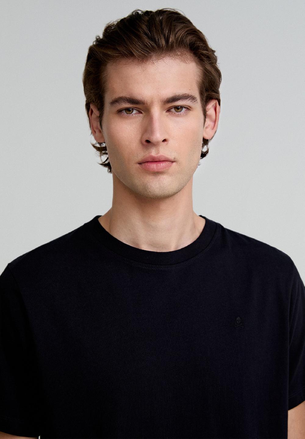 Scalpers BASIC COTTON SKULL T-SHIRT DARK NAVY