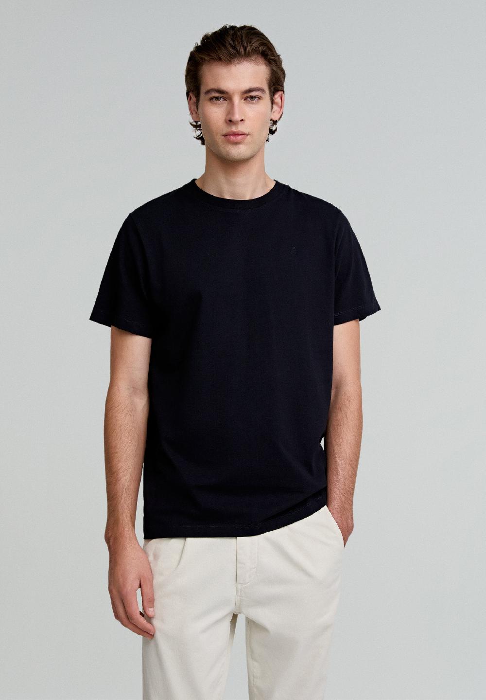 scalpers BASIC COTTON SKULL T-SHIRT DARK NAVY