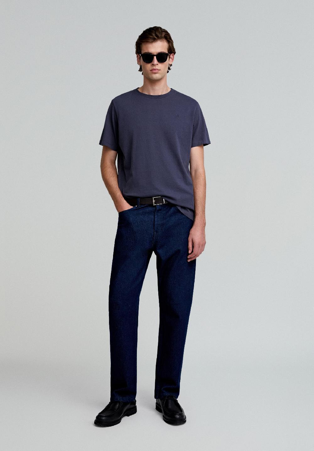 Scalpers BASIC COTTON SKULL T-SHIRT NAVY