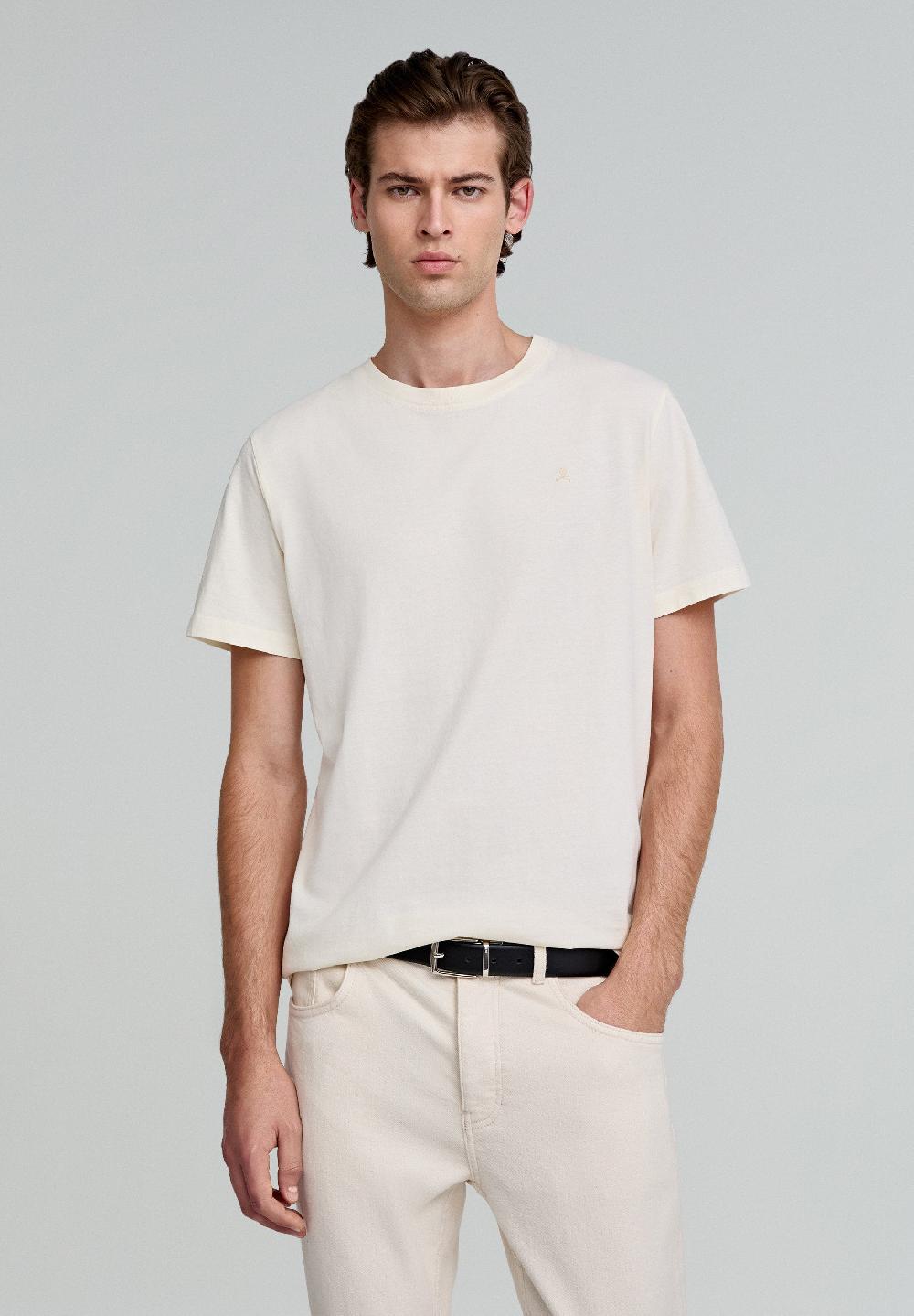 scalpers BASIC COTTON SKULL T-SHIRT OFF WHITE