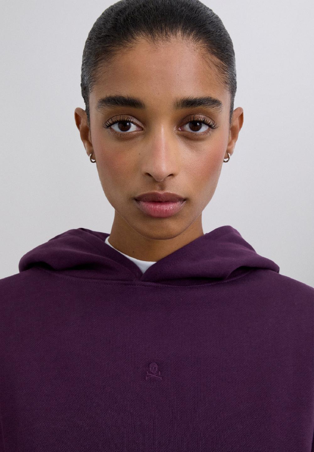 Scalpers BASIC HOODIE WITH SKULL PURPLE
