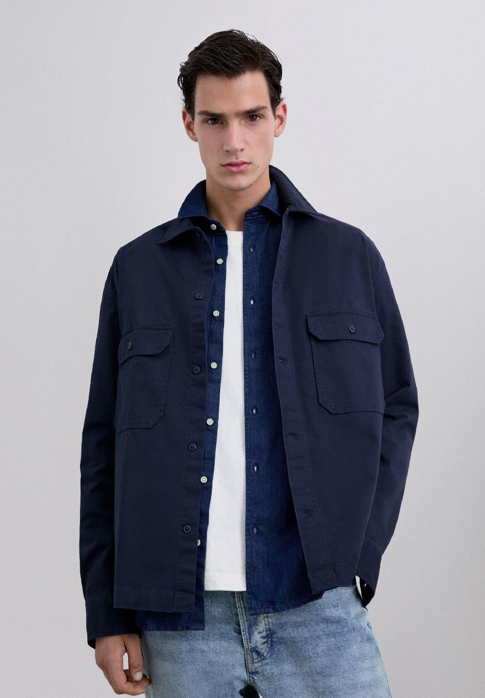 Scalpers BASIC OVERSHIRT DARK NAVY