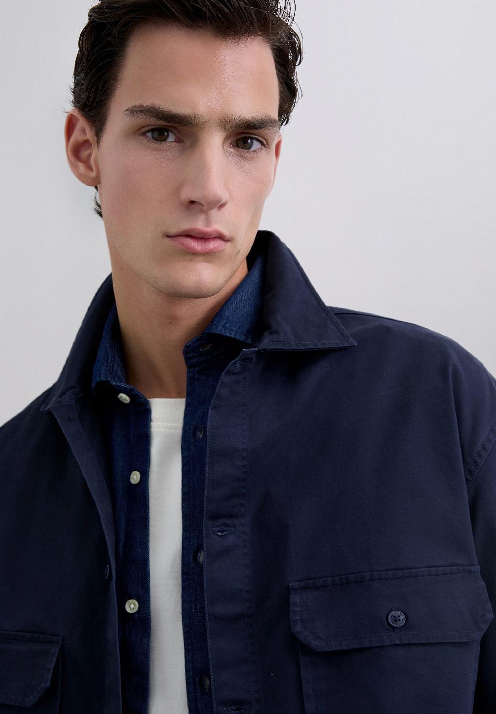 Scalpers BASIC OVERSHIRT DARK NAVY