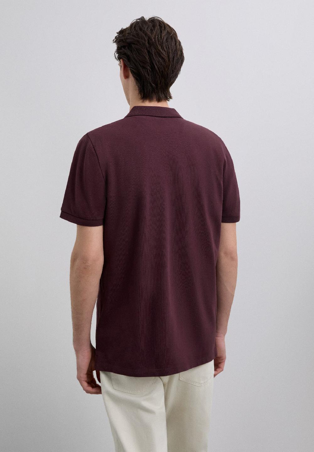 Scalpers BASIC POLO SHIRT WITH SKULL BURGUNDY