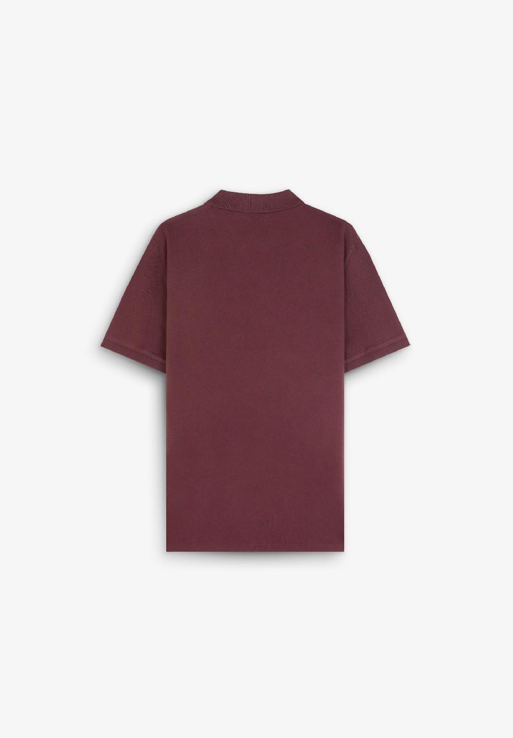 Scalpers BASIC POLO SHIRT WITH SKULL BURGUNDY