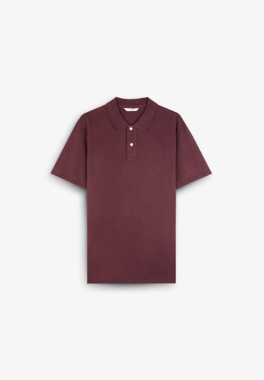 scalpers BASIC POLO SHIRT WITH SKULL BURGUNDY
