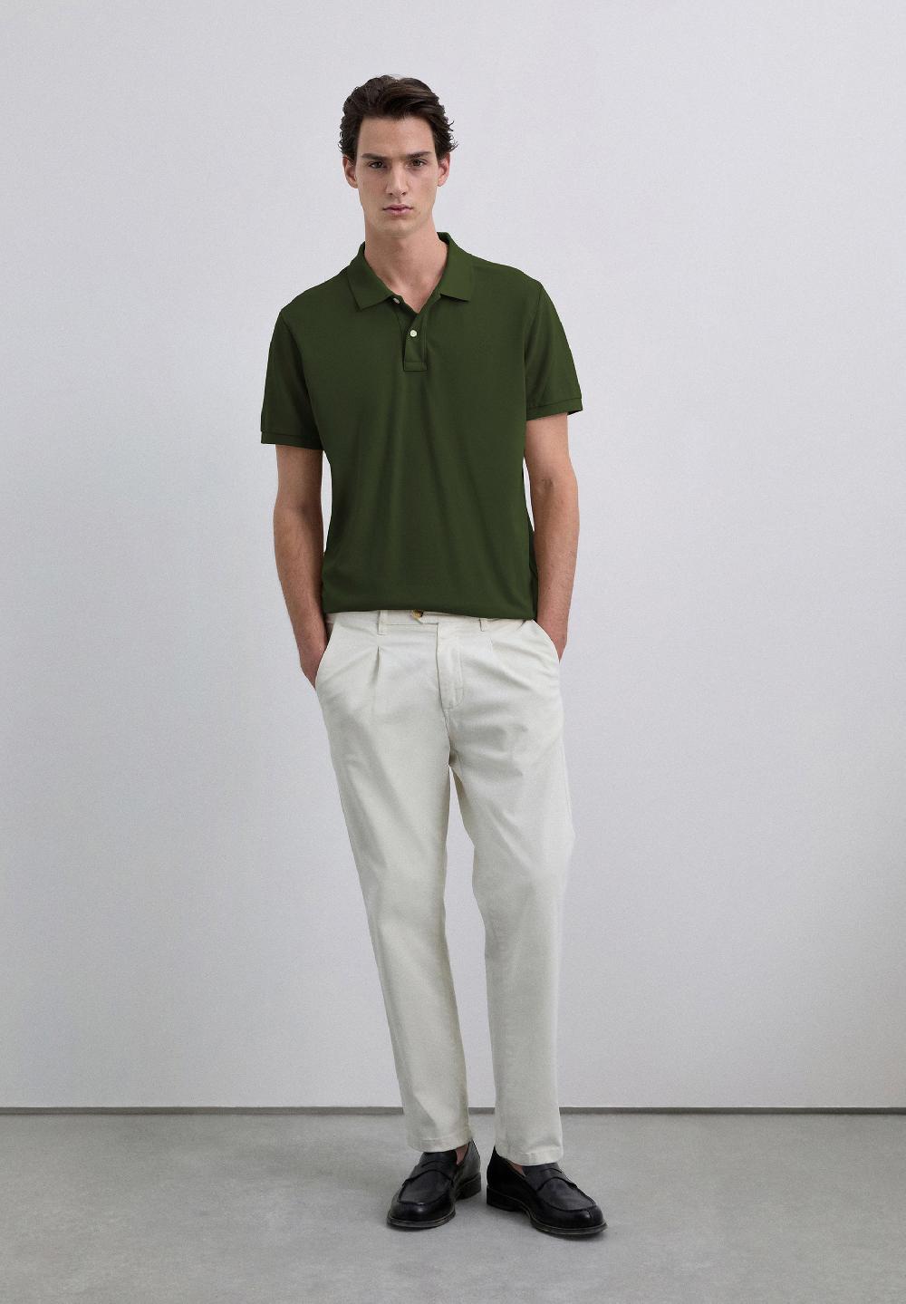 Scalpers BASIC POLO SHIRT WITH SKULL DARK KHAKI