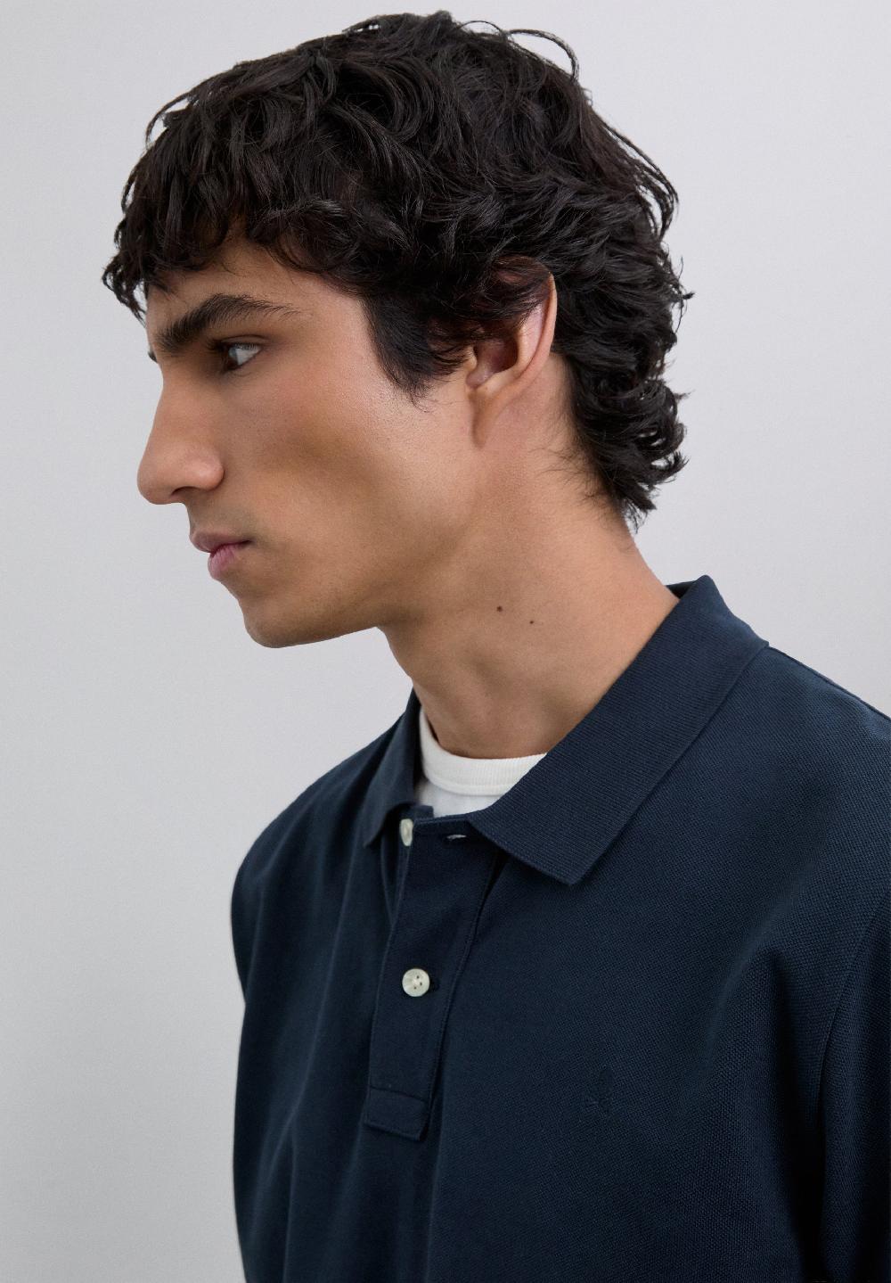 Scalpers BASIC POLO SHIRT WITH SKULL DARK NAVY