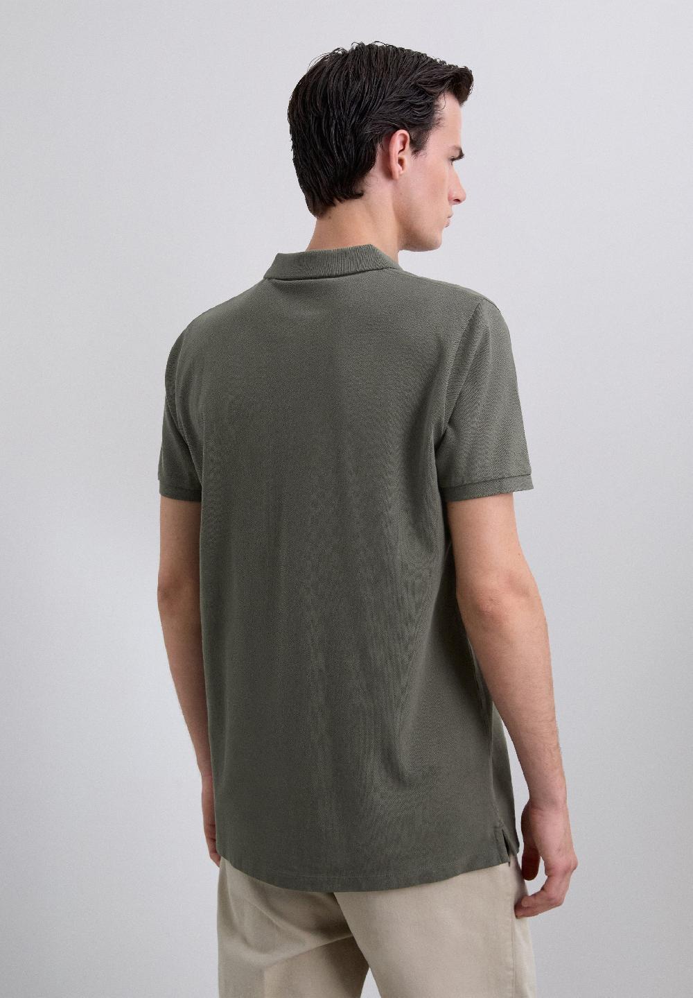 Scalpers BASIC POLO SHIRT WITH SKULL KHAKI