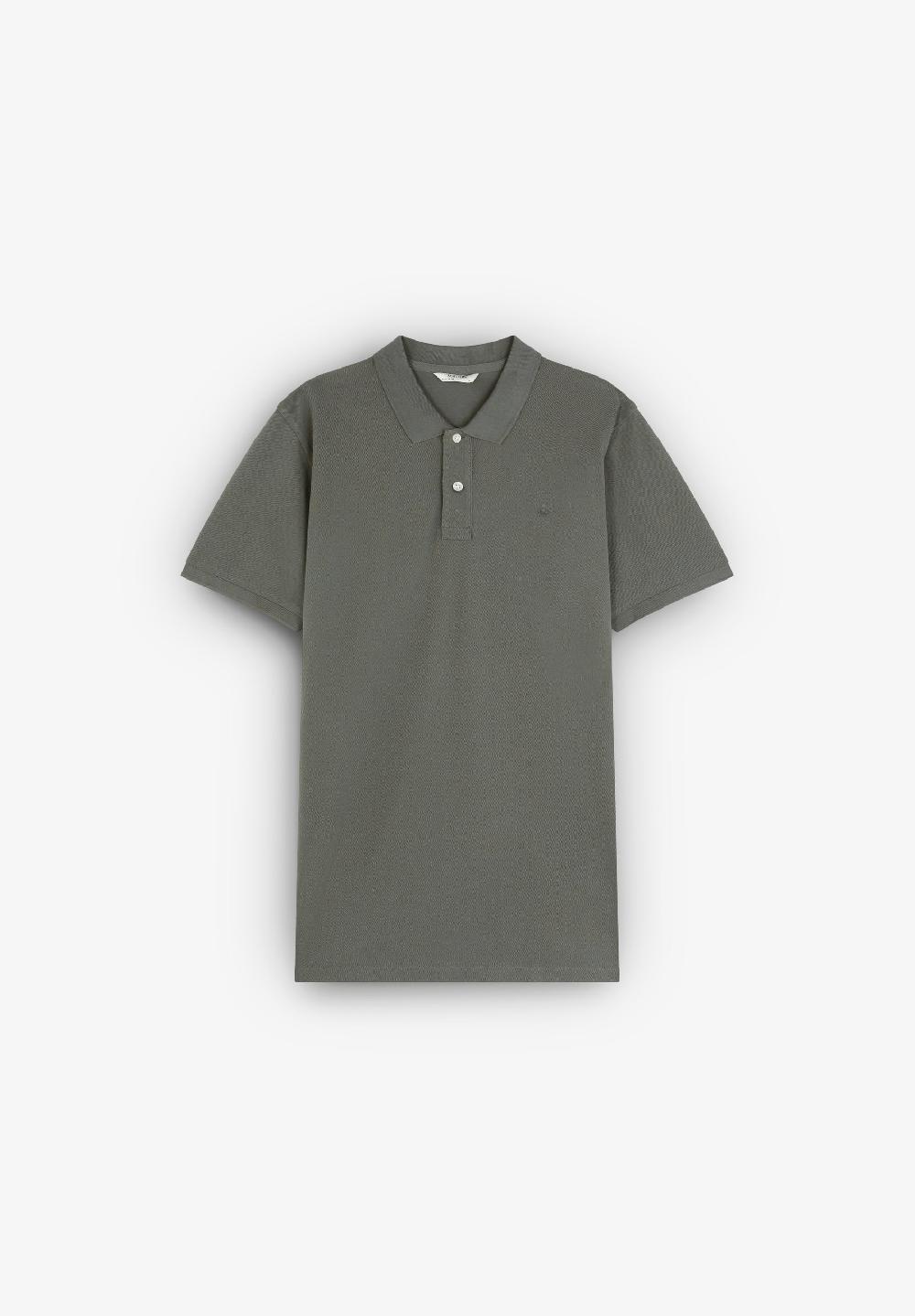 Scalpers BASIC POLO SHIRT WITH SKULL KHAKI