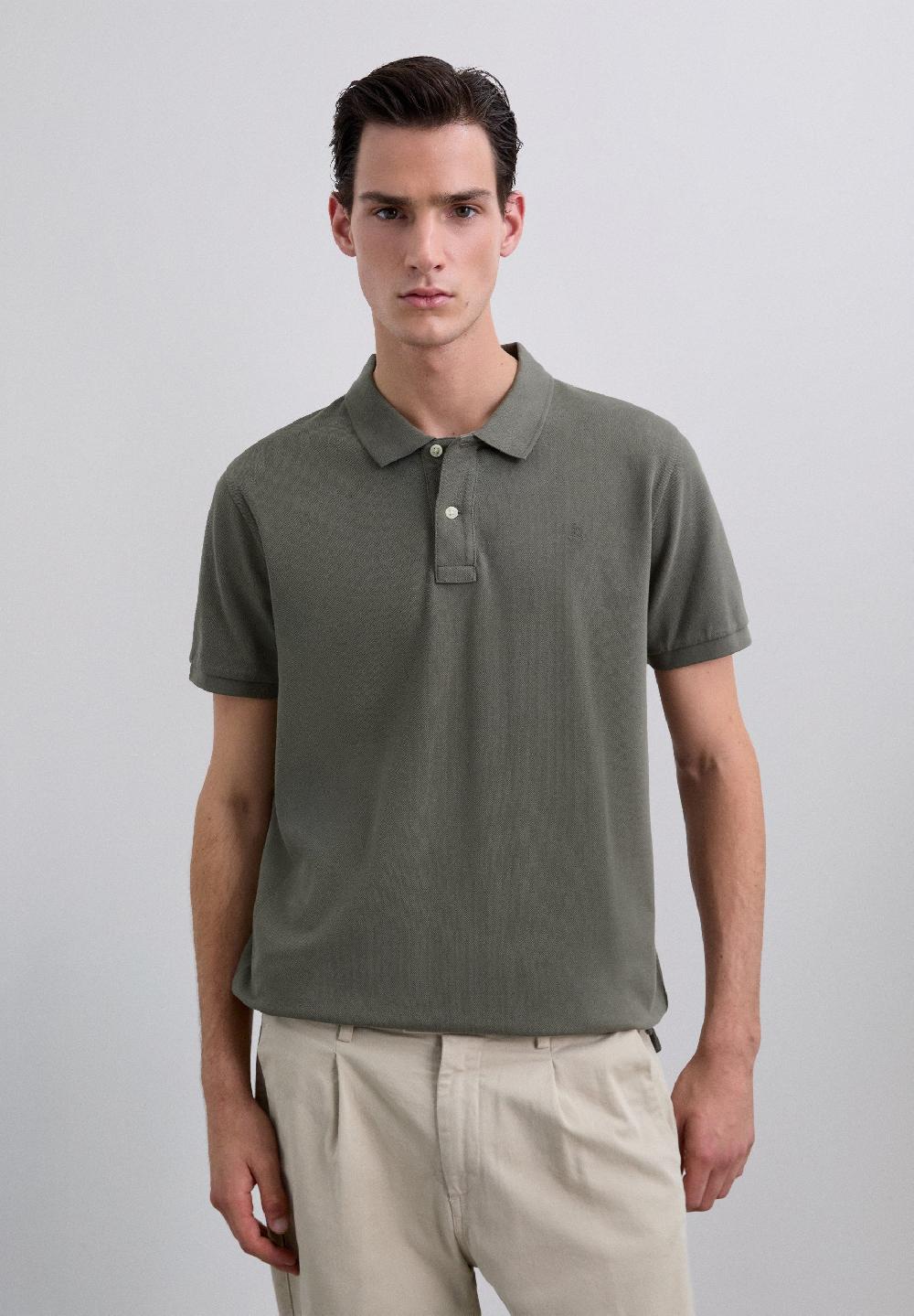 scalpers BASIC POLO SHIRT WITH SKULL KHAKI