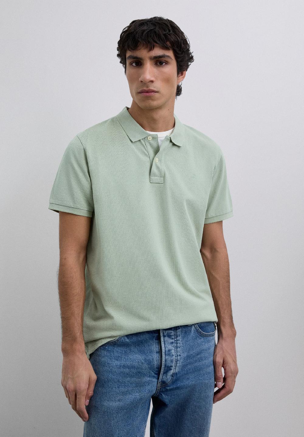 Scalpers BASIC POLO SHIRT WITH SKULL LIGHT GREEN