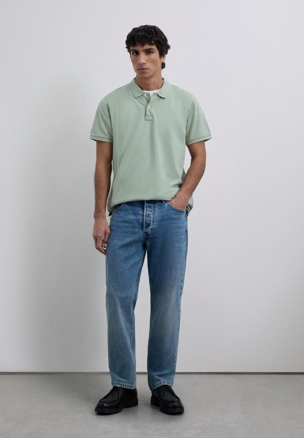 Scalpers BASIC POLO SHIRT WITH SKULL LIGHT GREEN