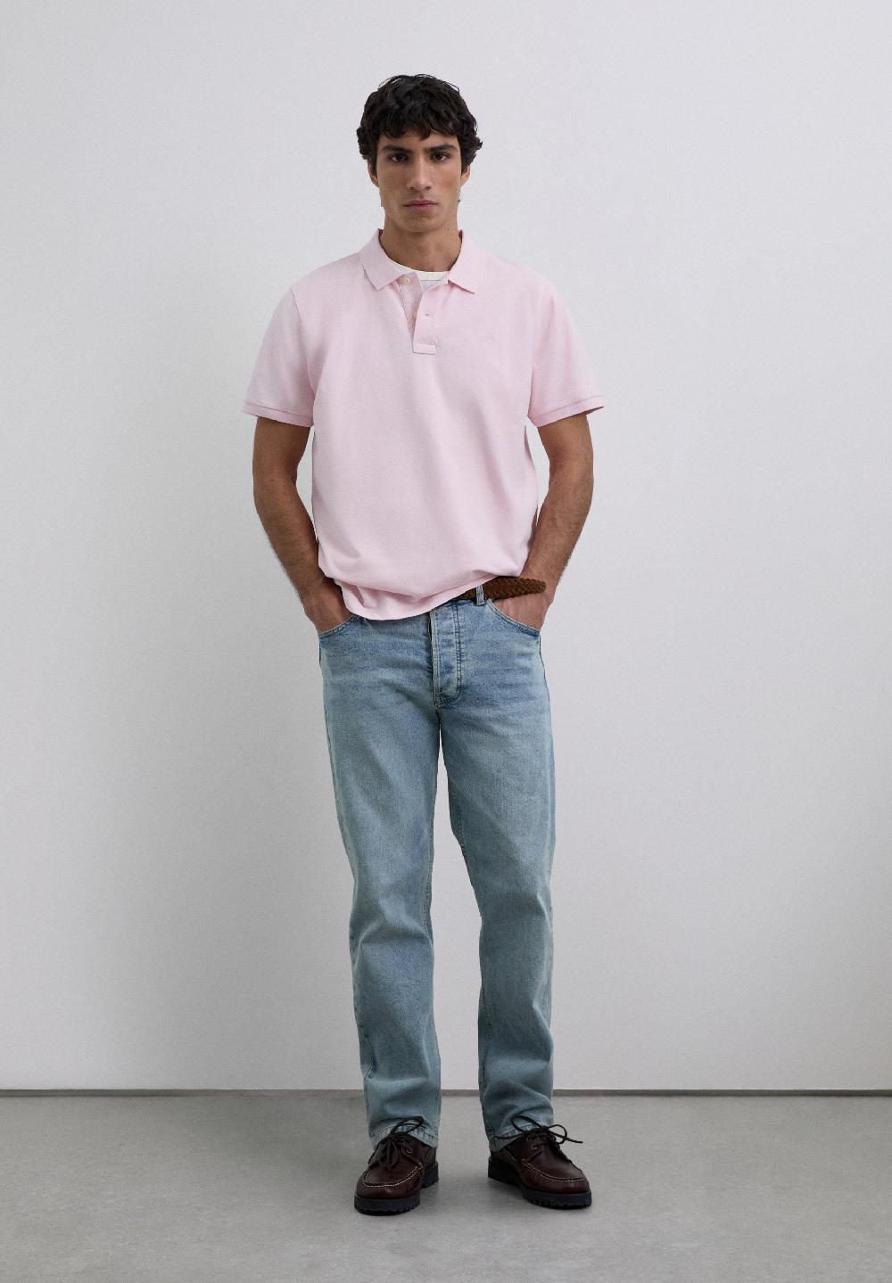 Scalpers BASIC POLO SHIRT WITH SKULL PINK