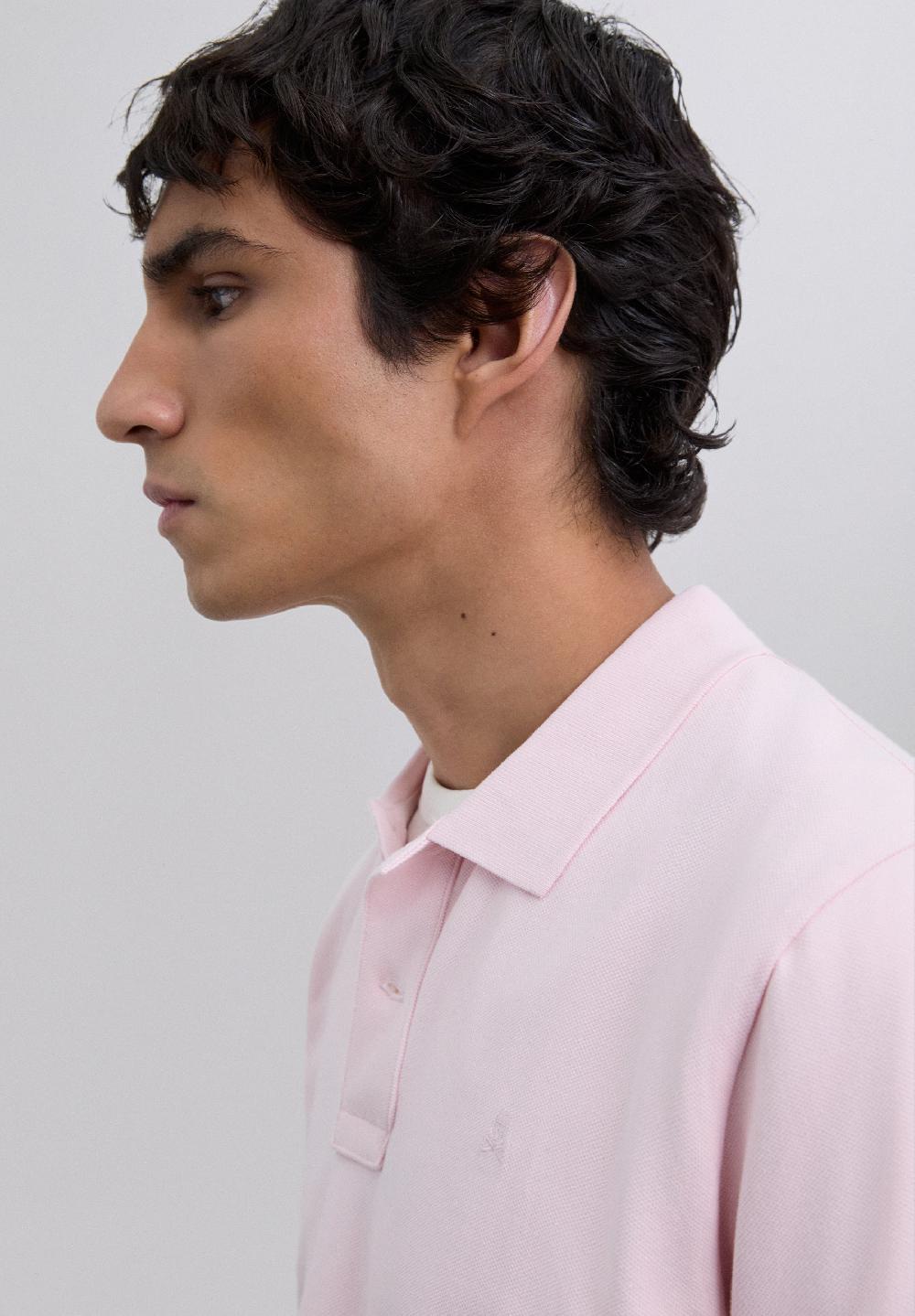 Scalpers BASIC POLO SHIRT WITH SKULL PINK