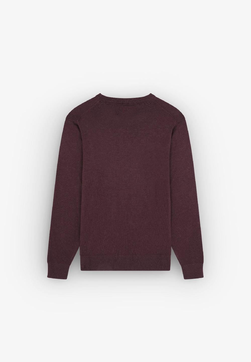 Scalpers BASIC ROUND NECK BT TRICOT BURGUNDY