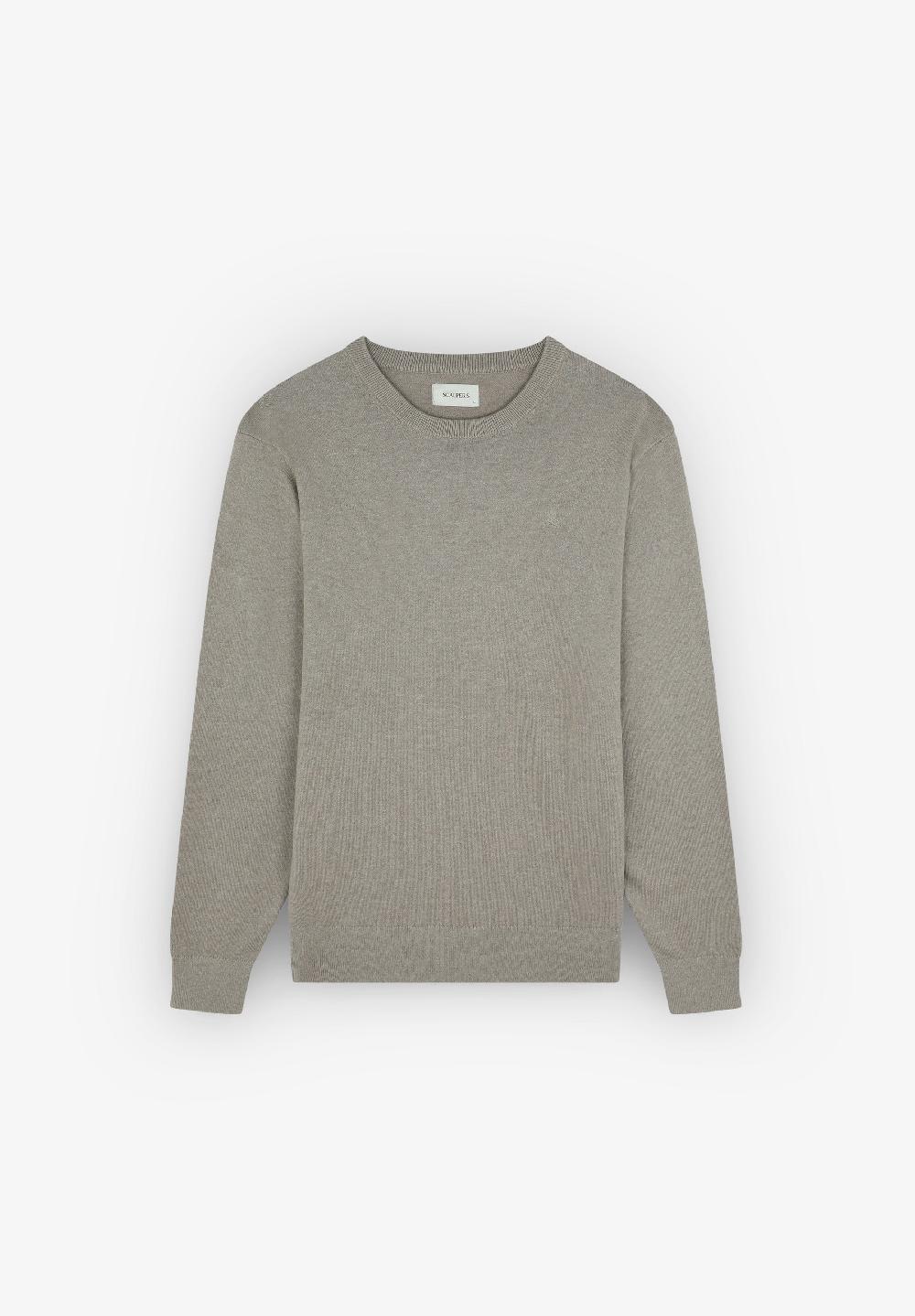 Scalpers BASIC ROUND NECK BT TRICOT LIGHT KHAKI